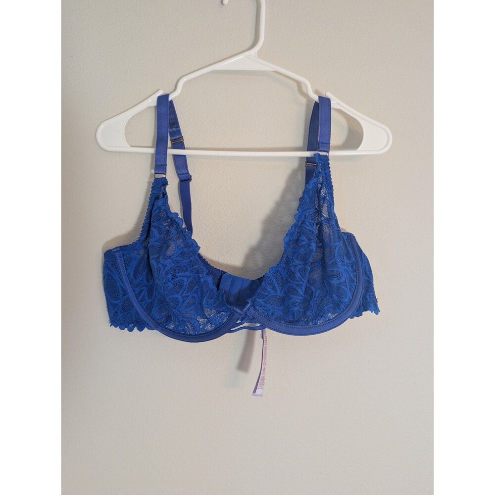 Savage X Fenty Women's Blue Lace Underwire Bra